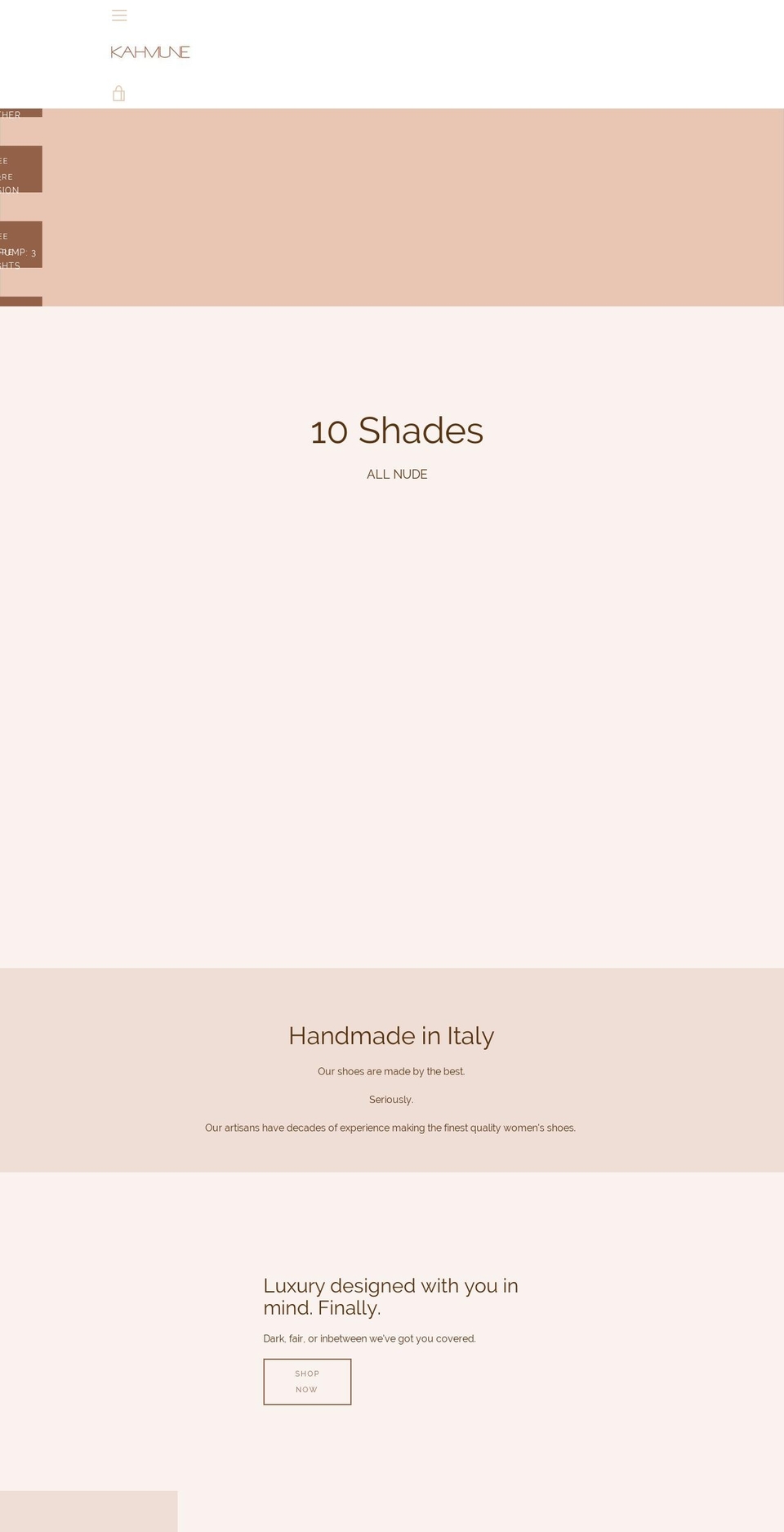 kahmune.com — Shopify storefront screenshot
