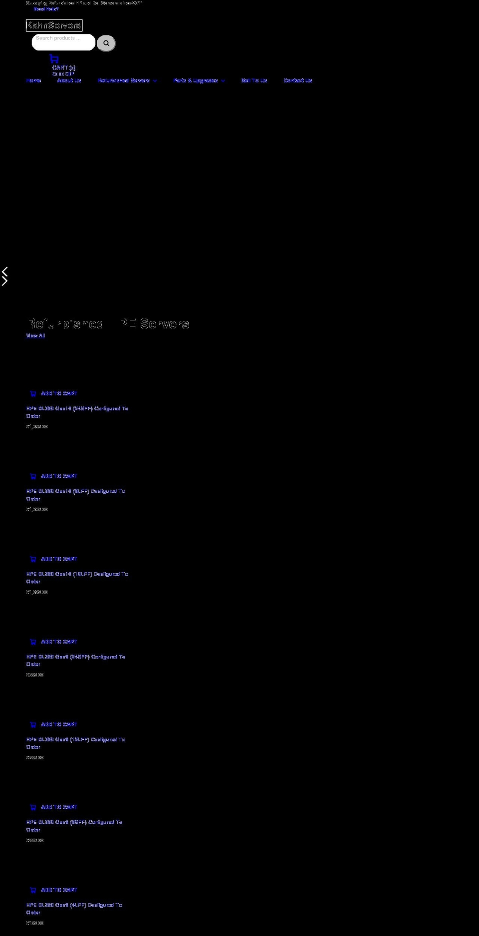 kahnservers.com — Shopify storefront screenshot