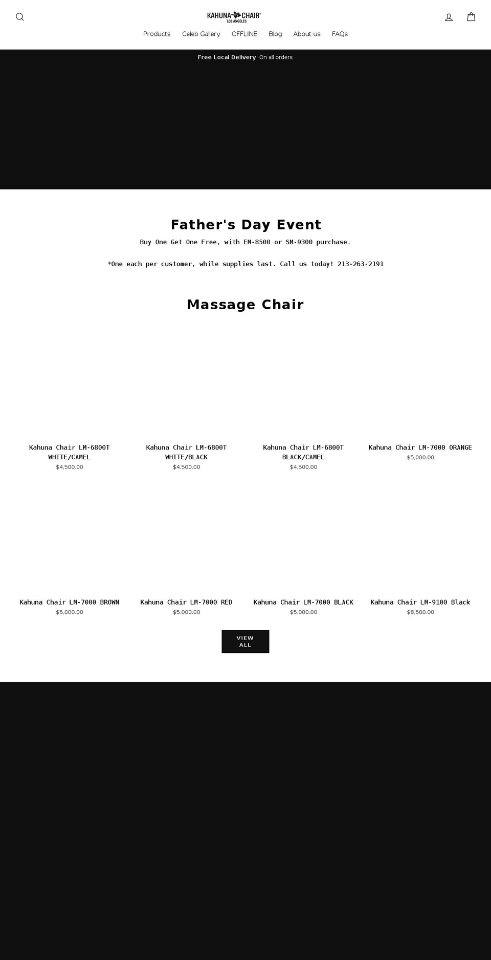kahunachairla.com — Shopify storefront screenshot