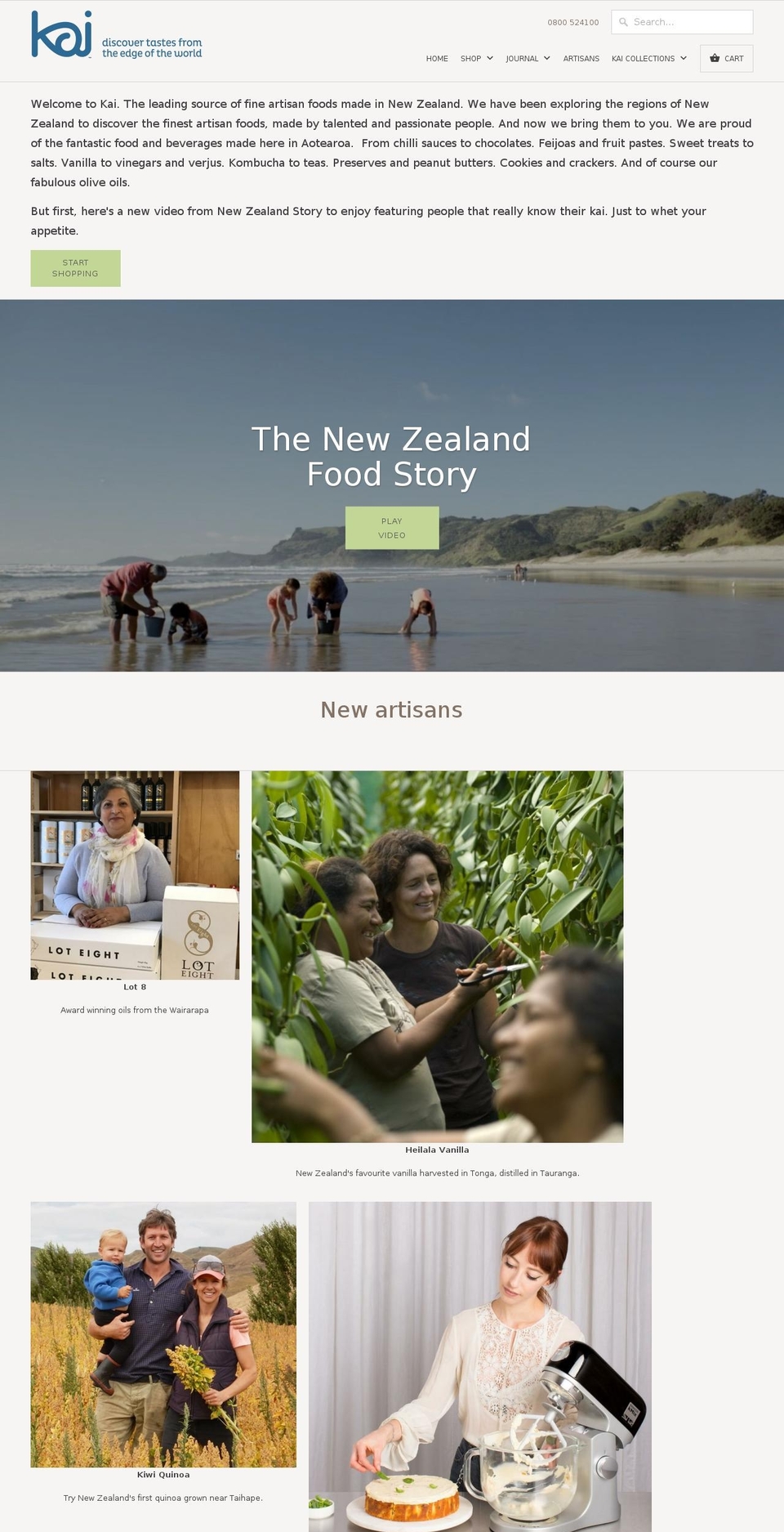 kai.co.nz shopify website screenshot