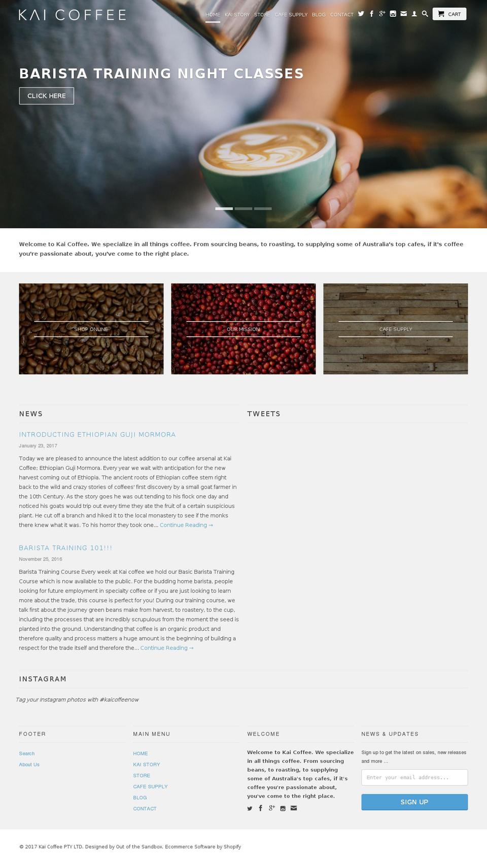 kaicoffee.com shopify website screenshot