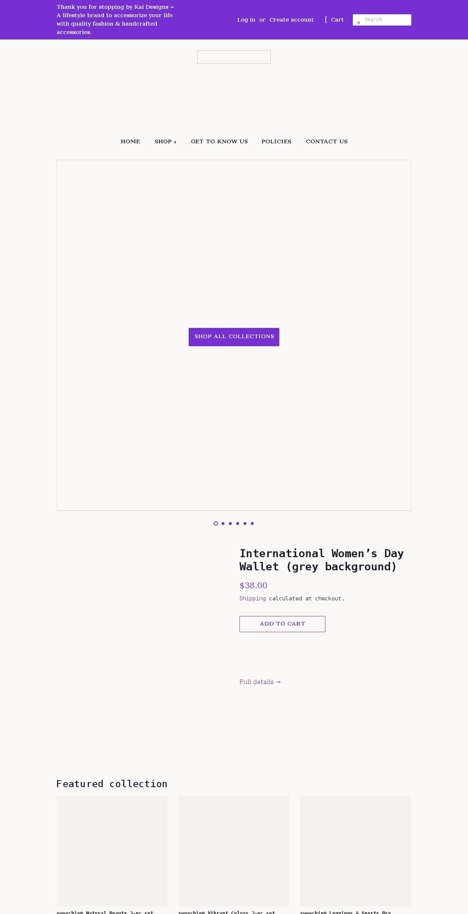 kaidesignsboutique.com shopify website screenshot