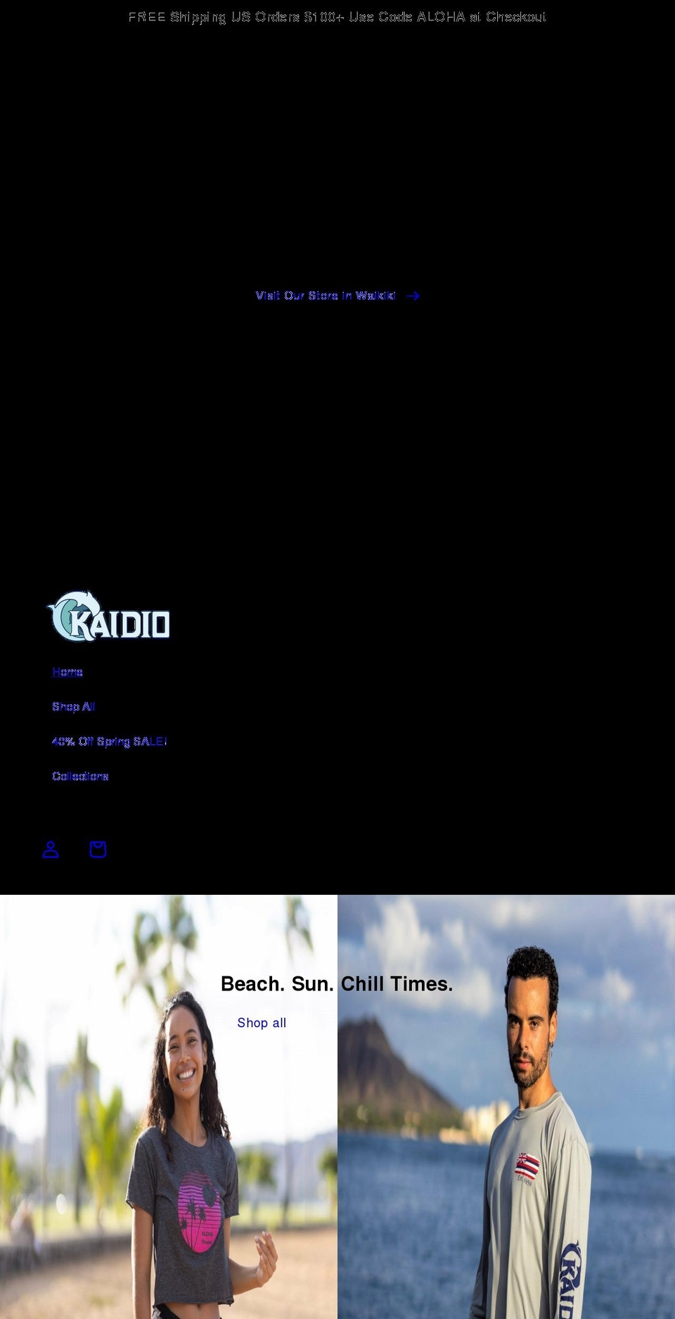 kaidioapparel.com shopify website screenshot