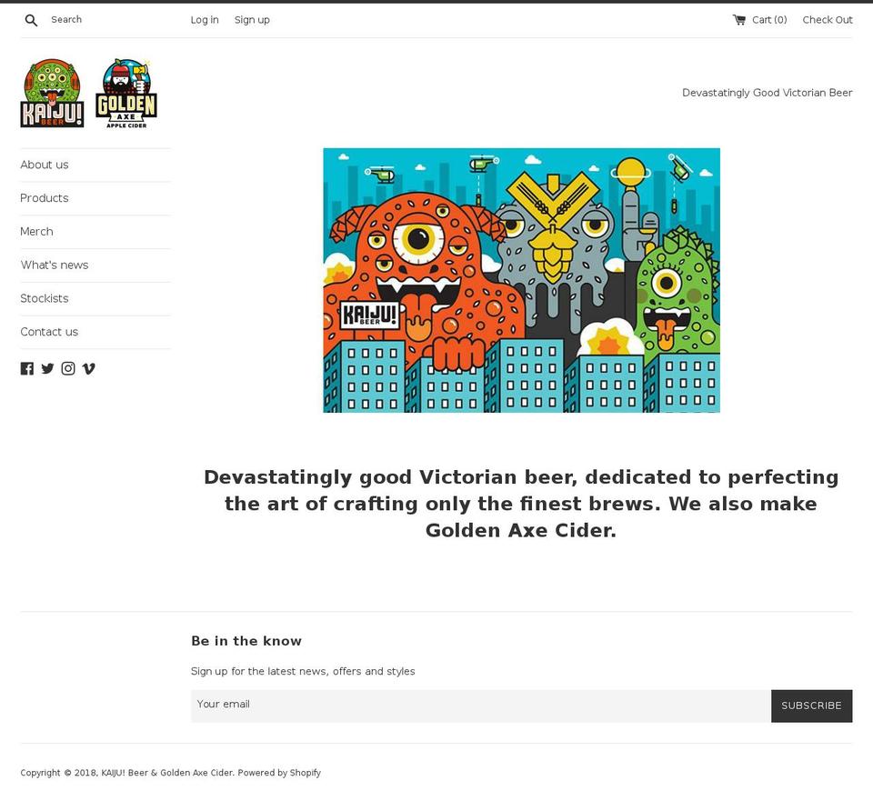 kaijubeer.com.au shopify website screenshot