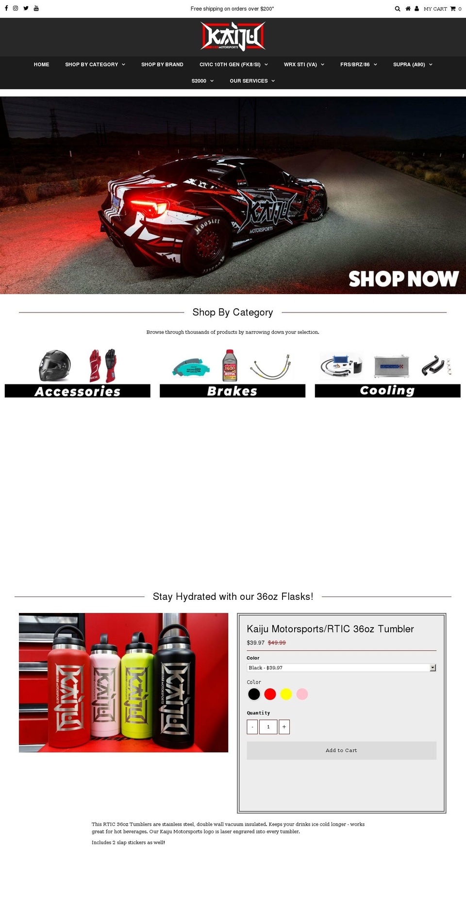 kaijumotorsports.com shopify website screenshot