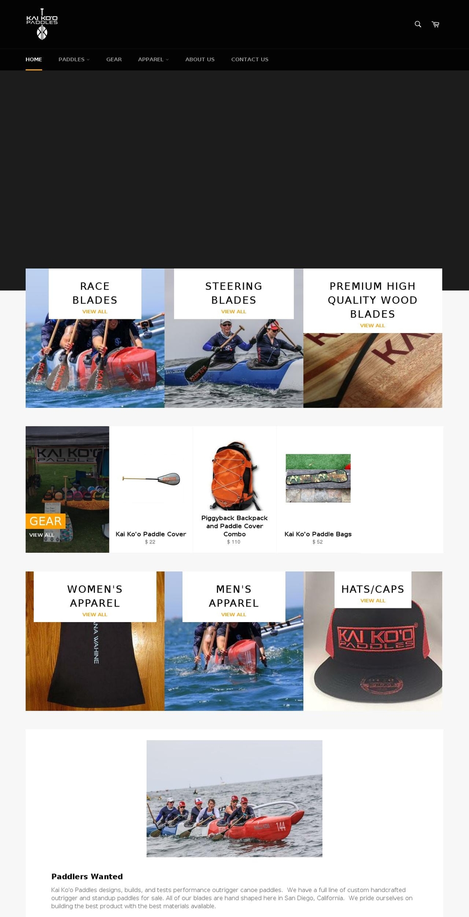 kaikoopaddles.com shopify website screenshot