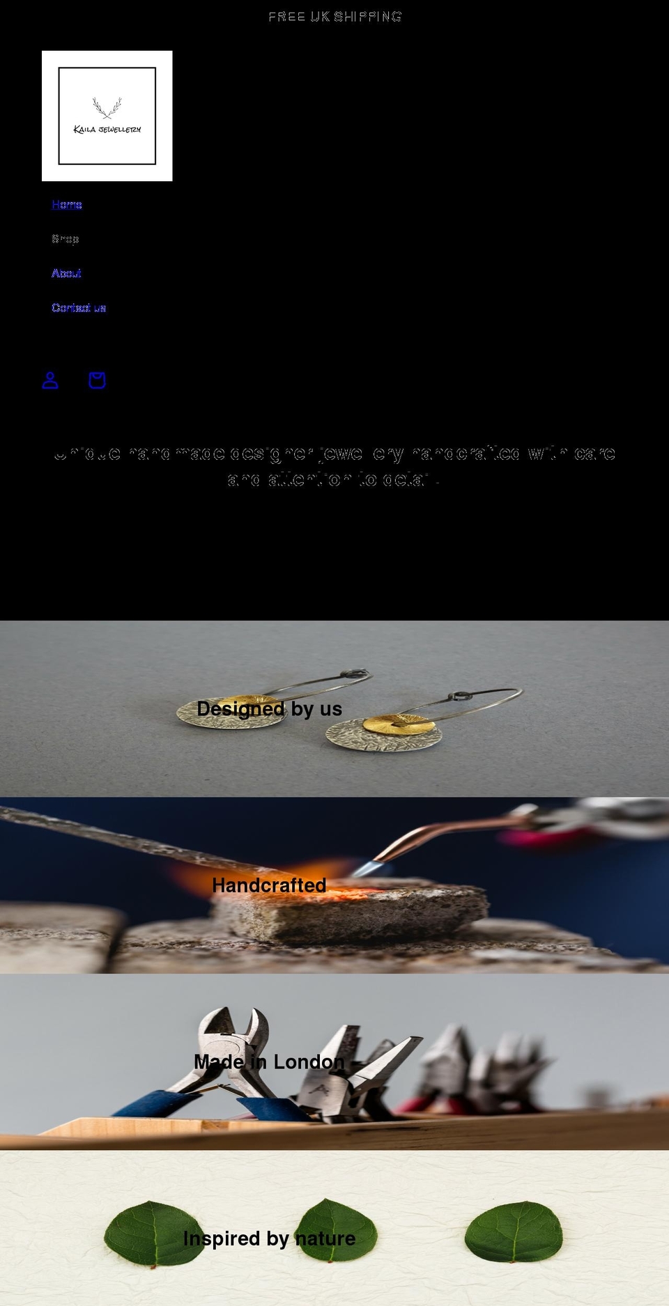 kailajewellery.com shopify website screenshot