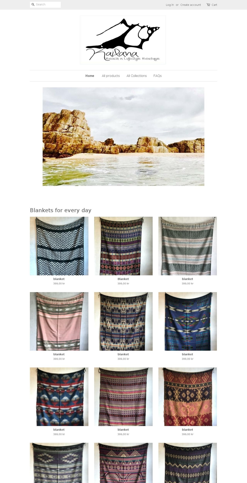 kailanabeachnlifestyle.com — Shopify storefront screenshot