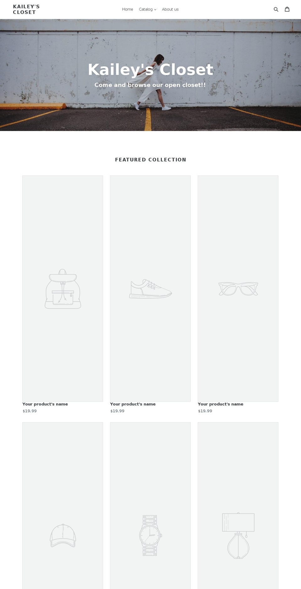 kaileyscloset.com — Shopify storefront screenshot