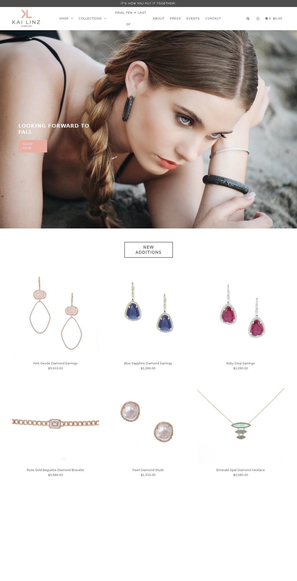 kailinz.com shopify website screenshot