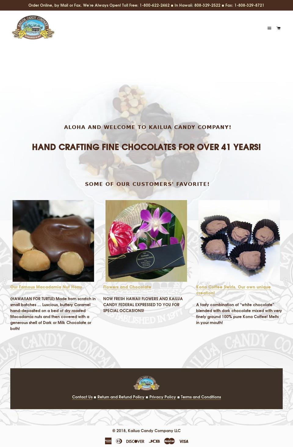 kailuacandy.com shopify website screenshot