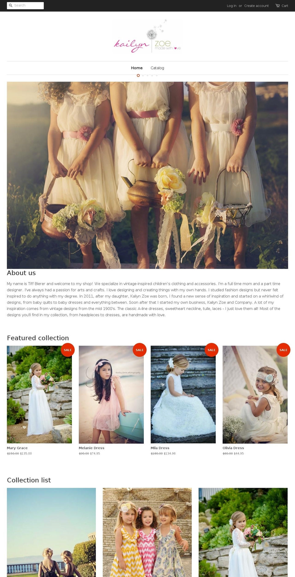 kailynzoeandco.com shopify website screenshot