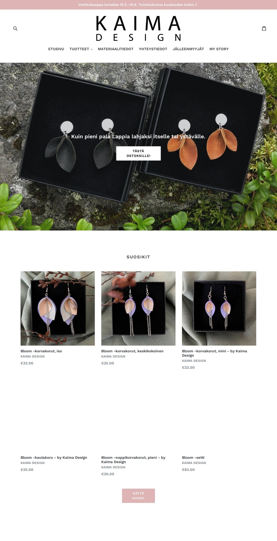 kaimadesign.myshopify.com shopify website screenshot