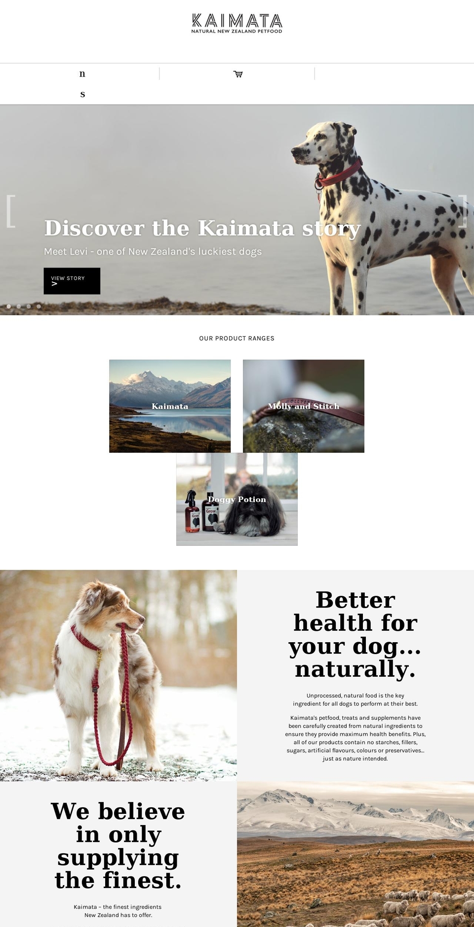 Copy of Atlantic Shopify theme site example kaimatapet.co.nz