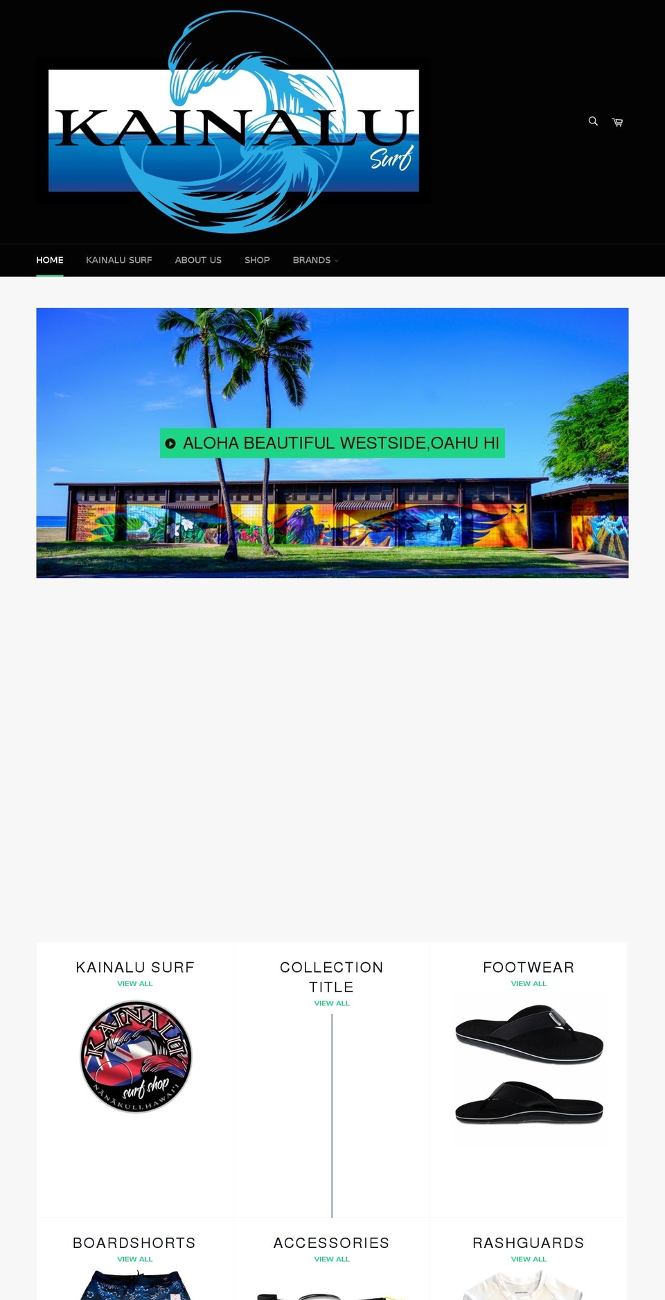 kainalusurfshop.com shopify website screenshot