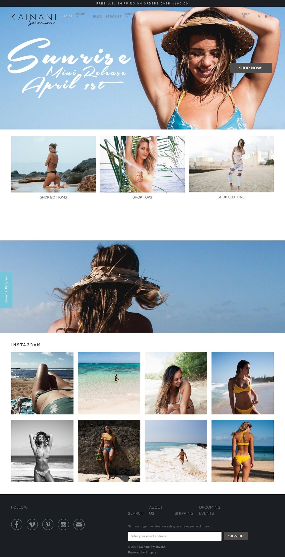 kainaniswimwear.com shopify website screenshot