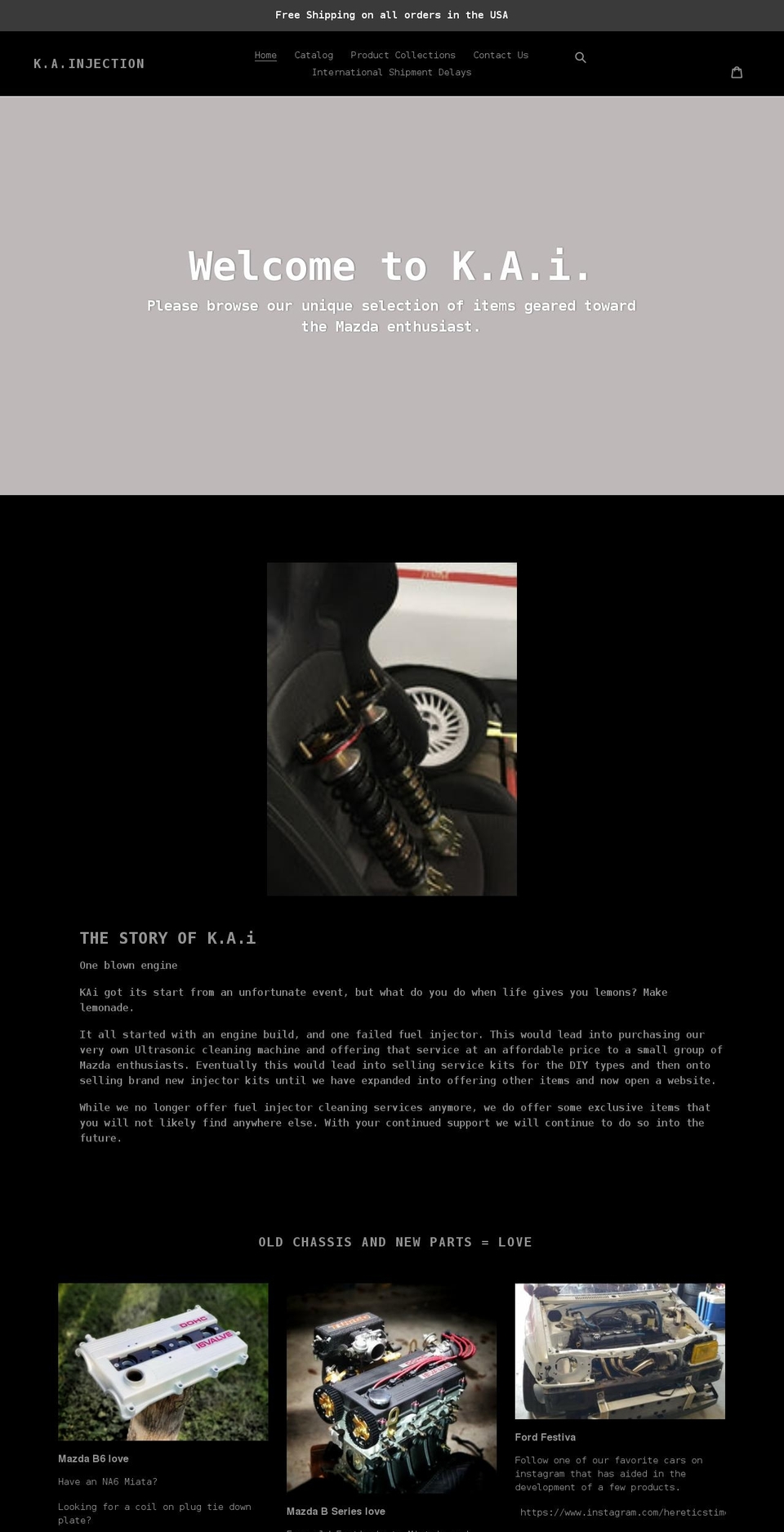 kainjection.com shopify website screenshot