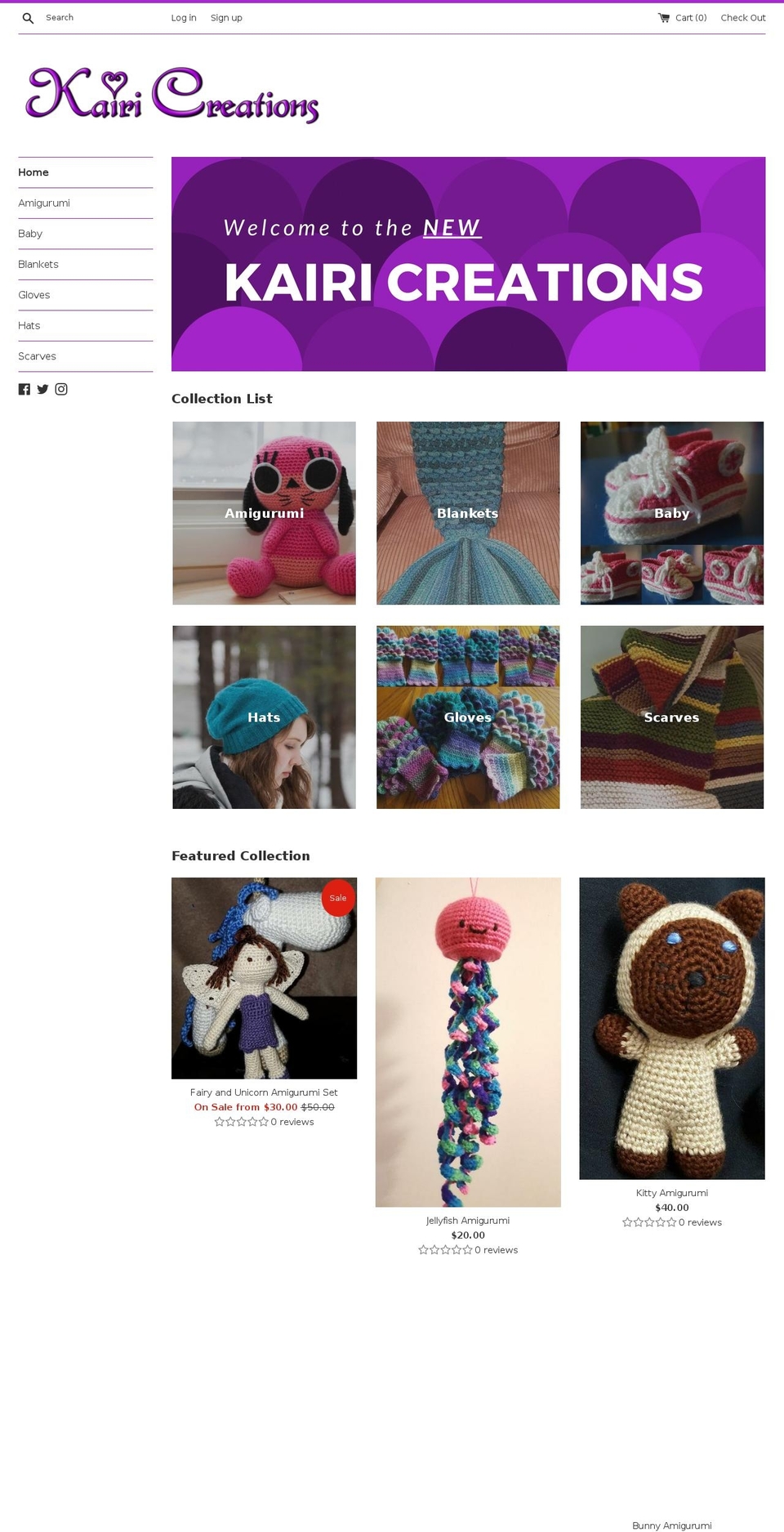 kairicreations.com shopify website screenshot