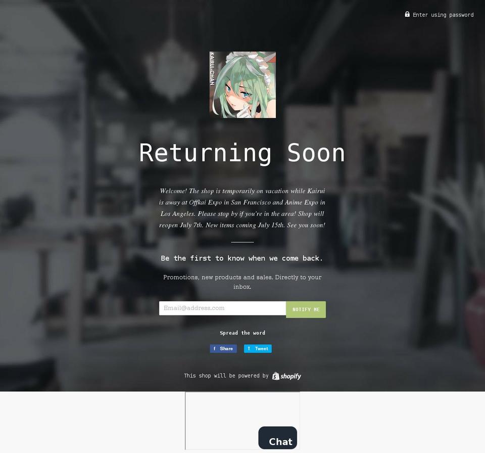 kairuichan.moe shopify website screenshot