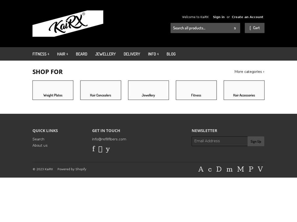 kairx.com shopify website screenshot