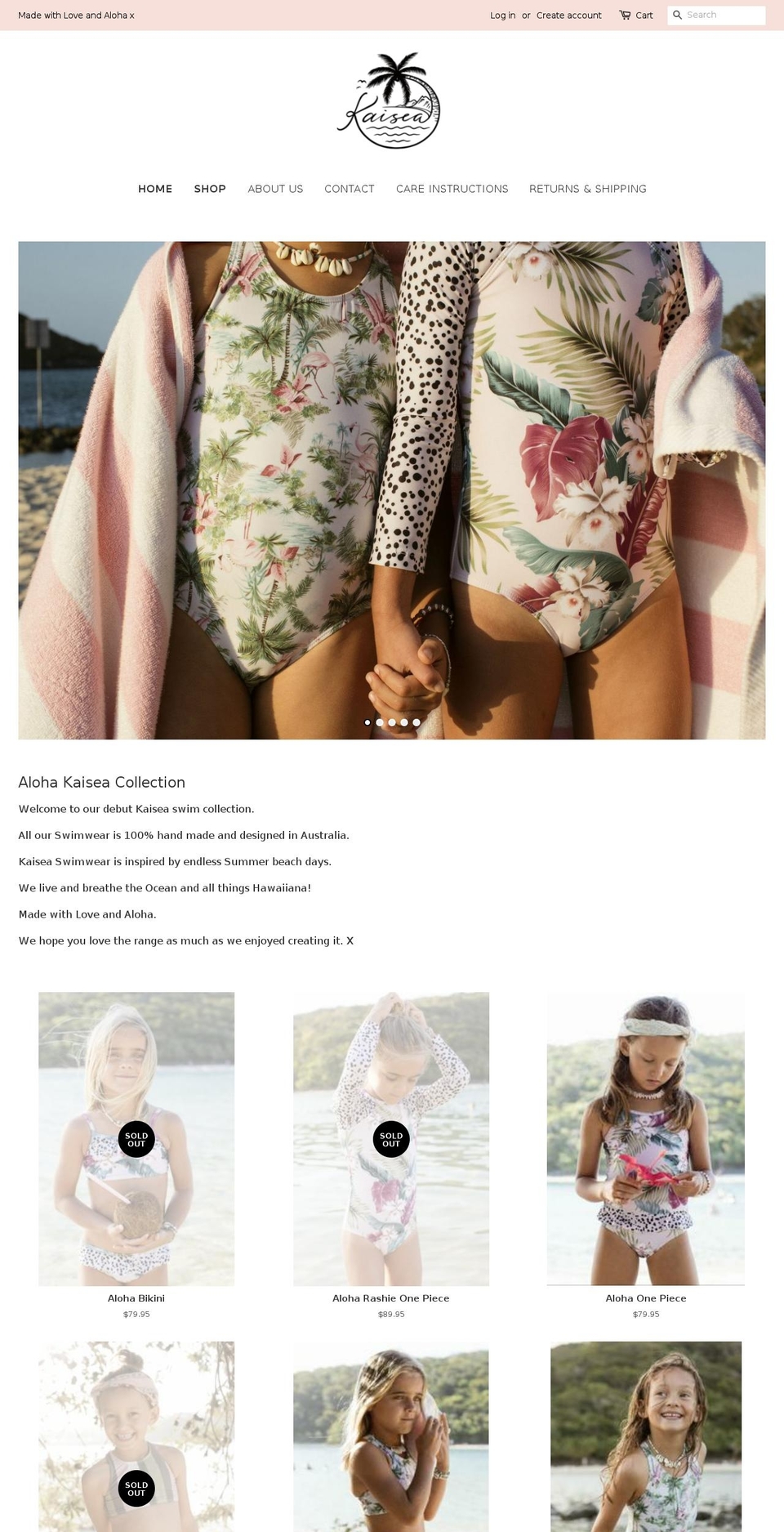 kaiseaswimwear.com — Shopify storefront screenshot