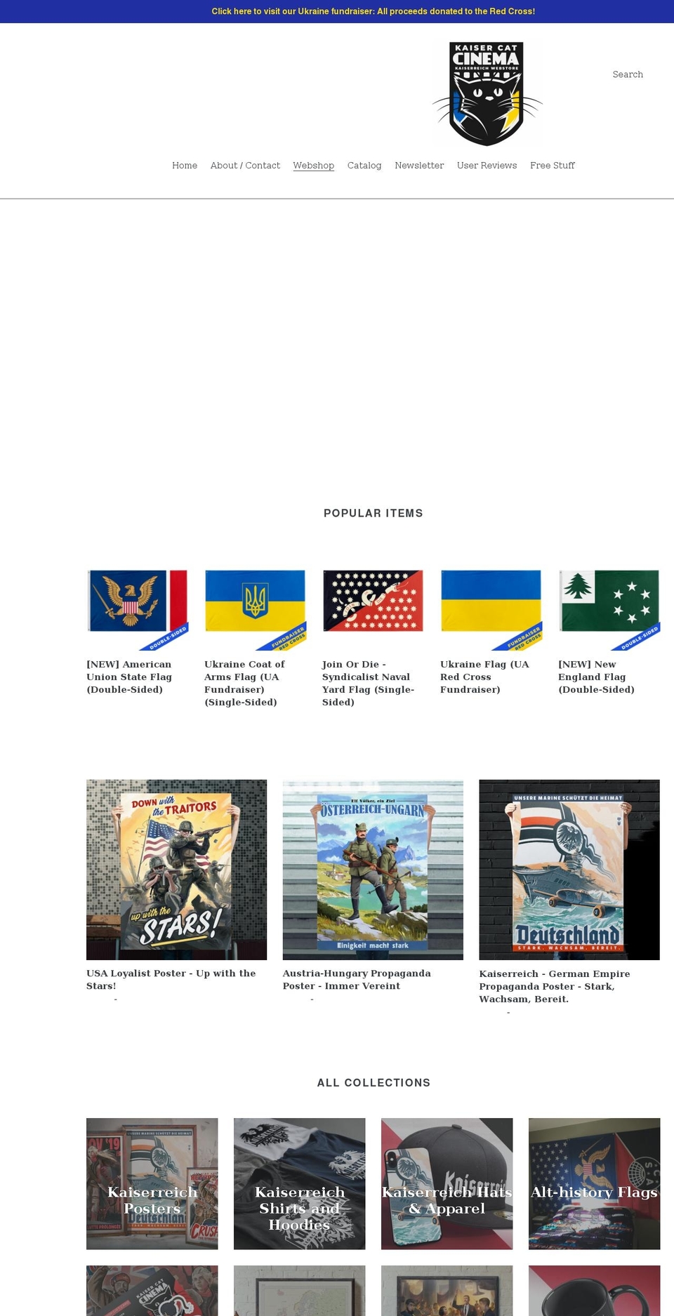 kaisercatcinema.com shopify website screenshot