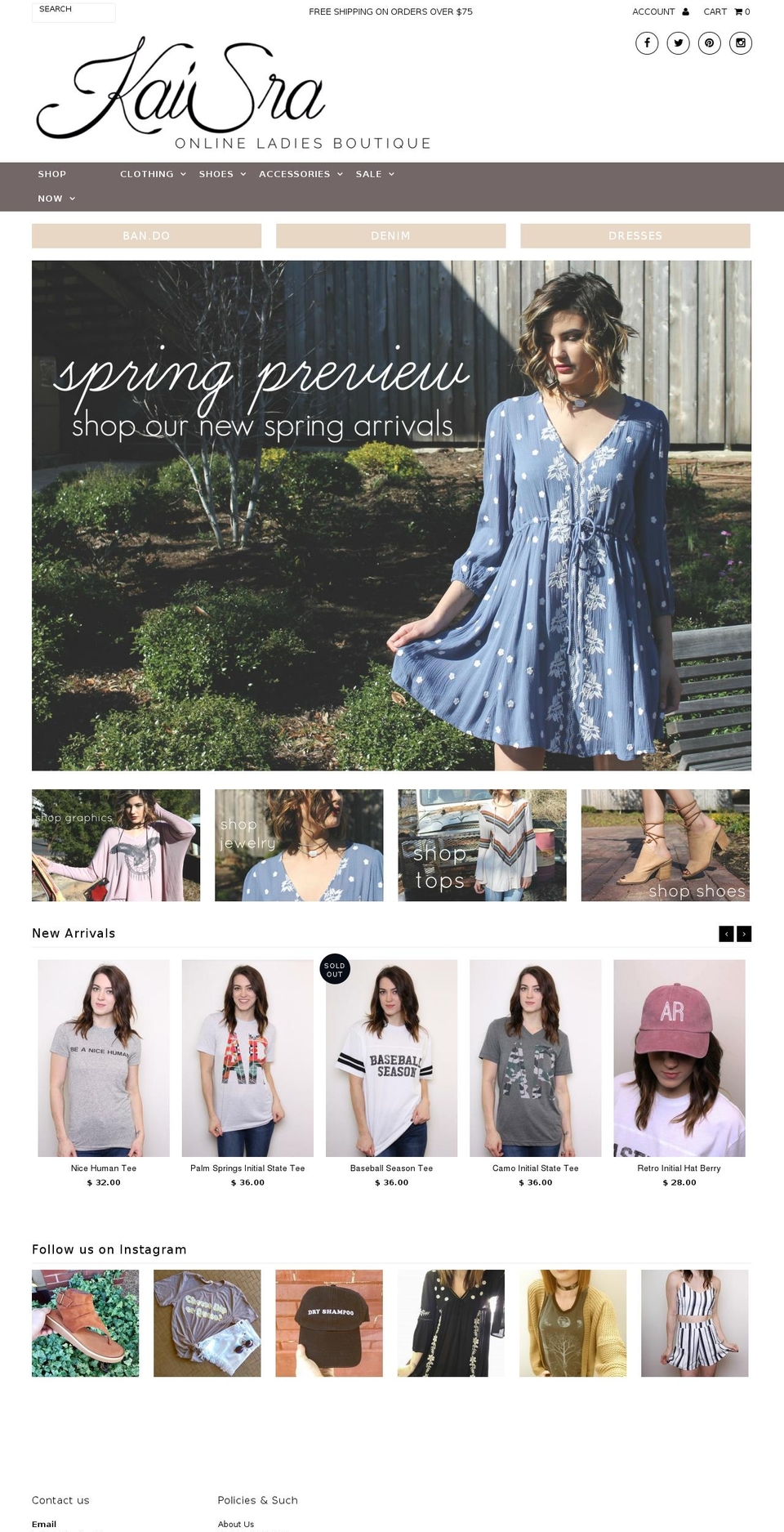 kaisraboutique.com shopify website screenshot