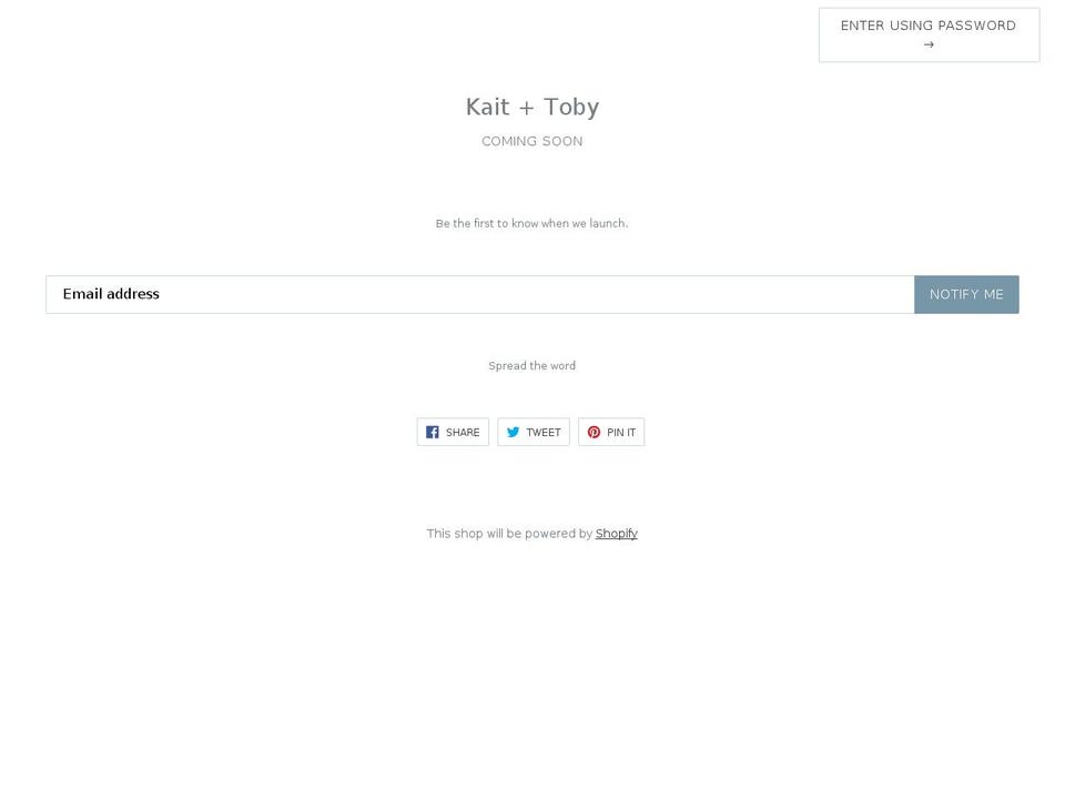 kaitandtoby.com — Shopify storefront screenshot