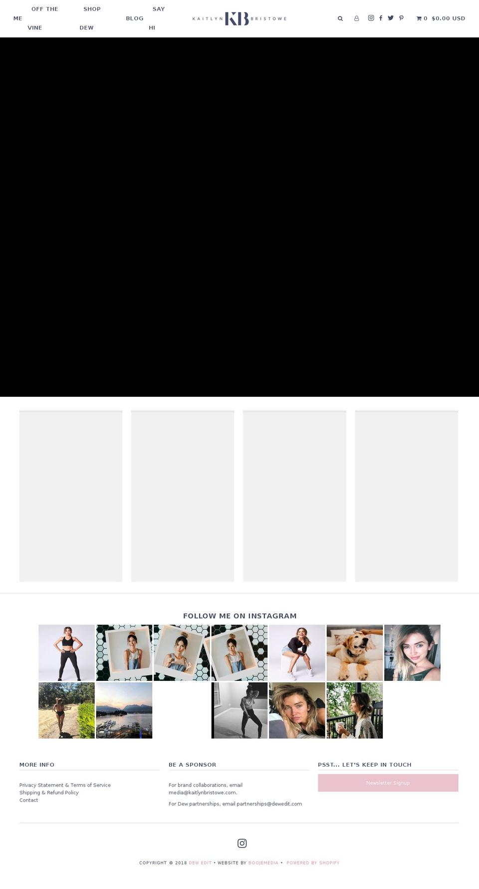 kaitlynbristowe.com shopify website screenshot