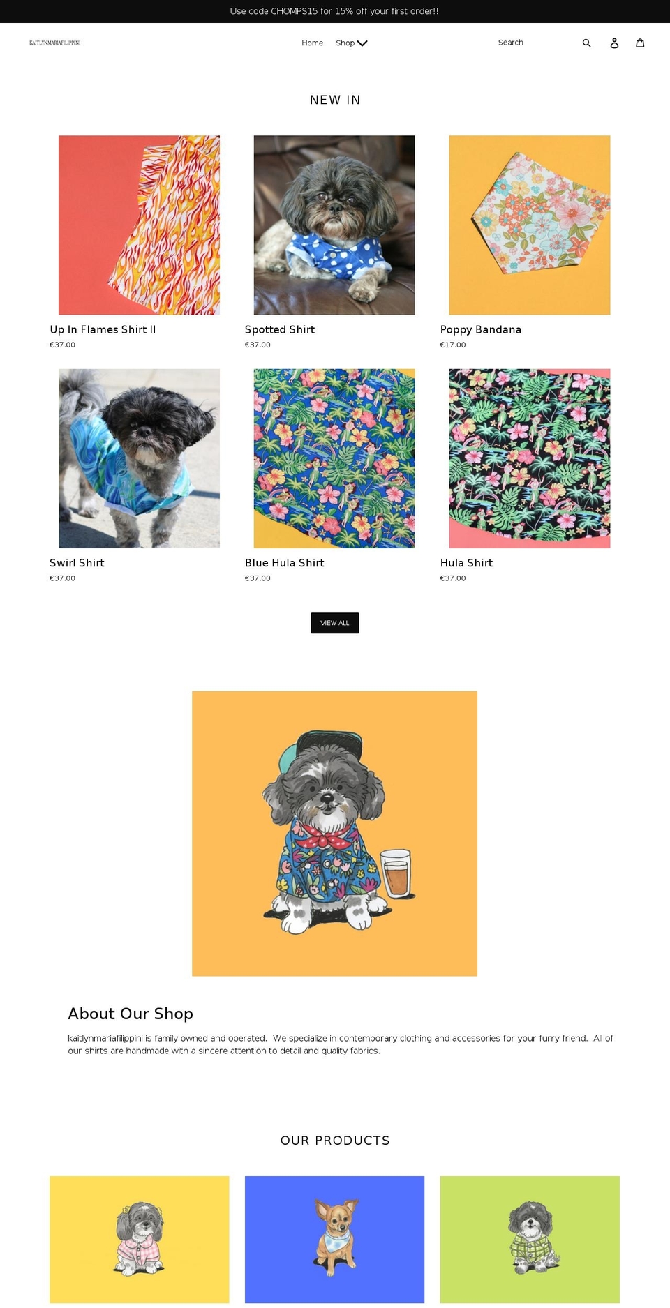 kaitlynmariafilippini.com shopify website screenshot