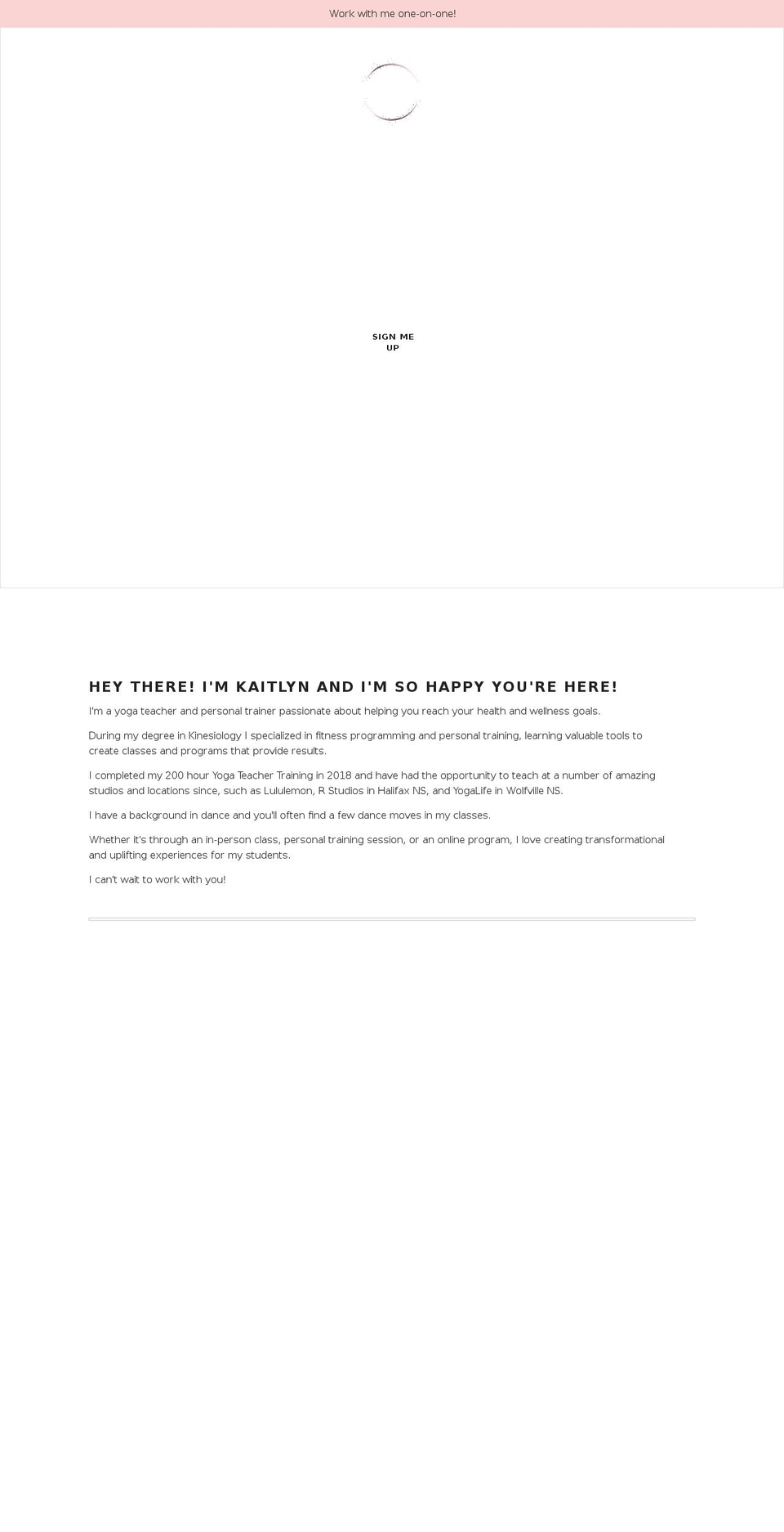 kaitlynsearsyoga.com shopify website screenshot