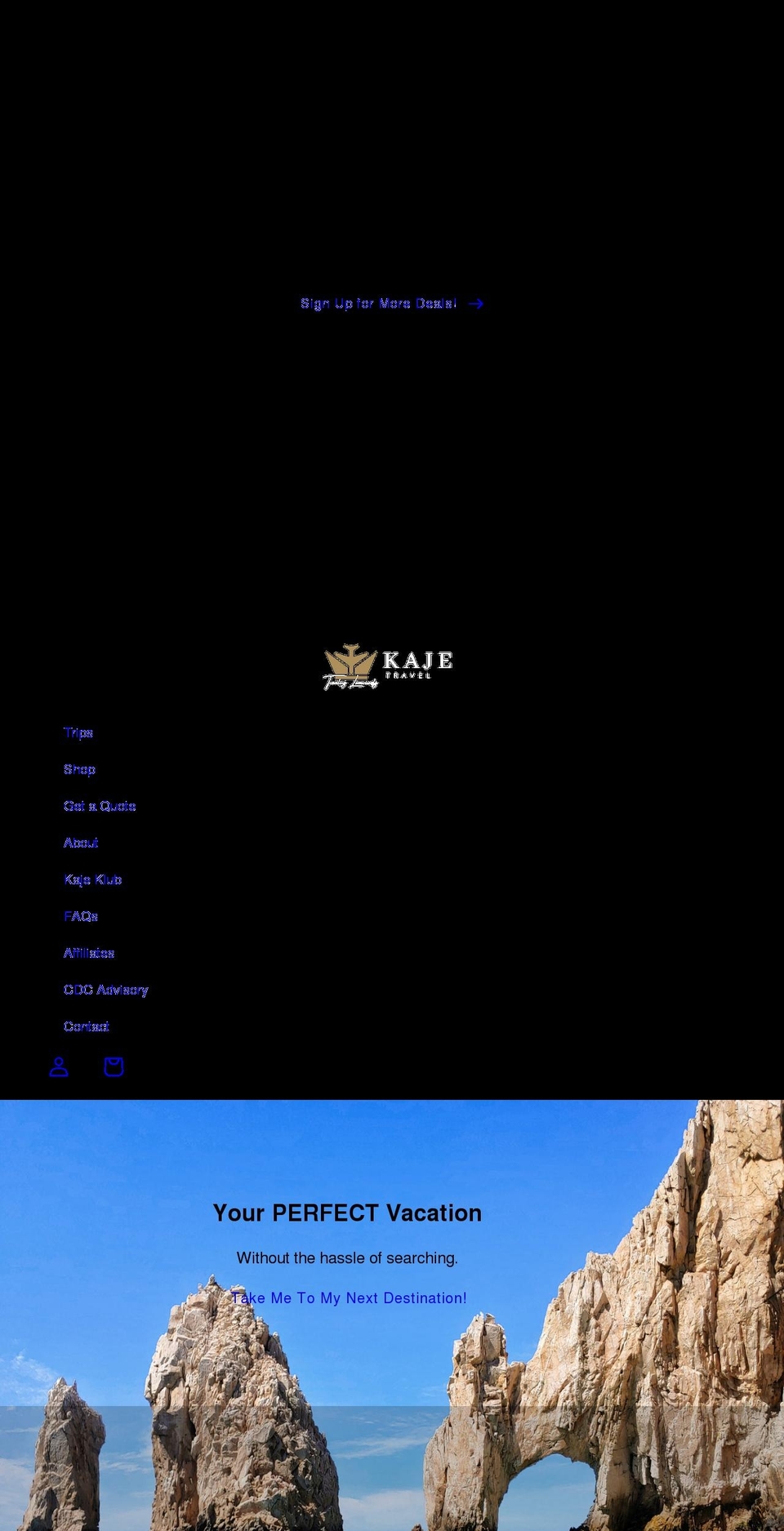 kajetravel.com shopify website screenshot