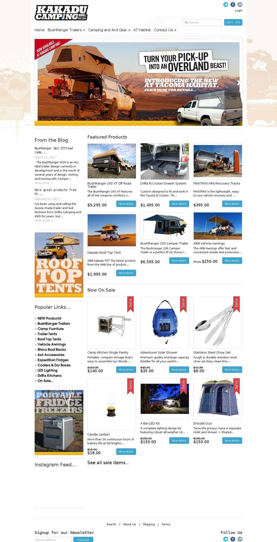 Pacific Shopify theme site example kakaducamping.com