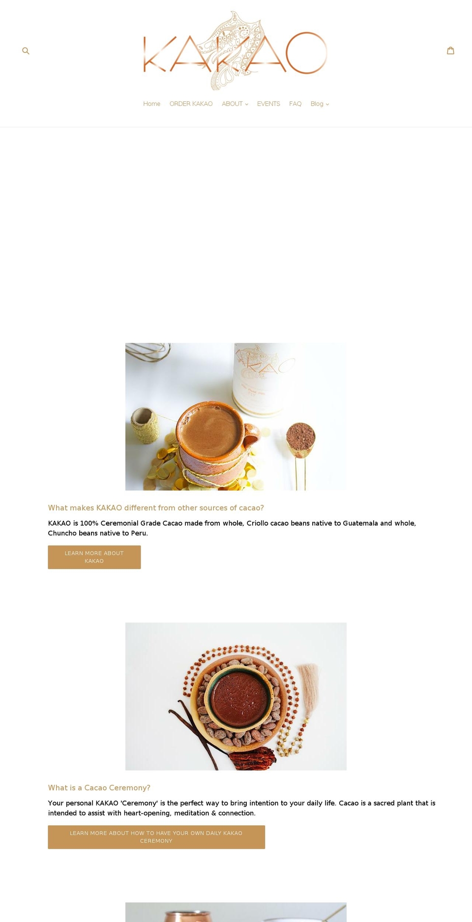 kakaodrinkingchocolate.com — Shopify storefront screenshot