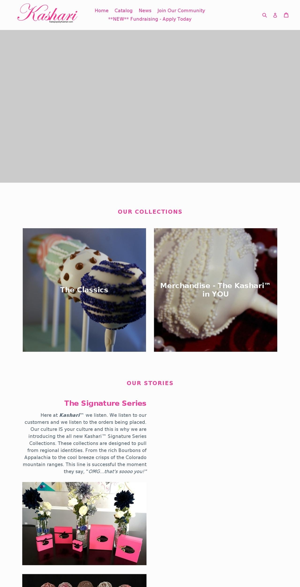 kakepopsbykashari.com — Shopify storefront screenshot