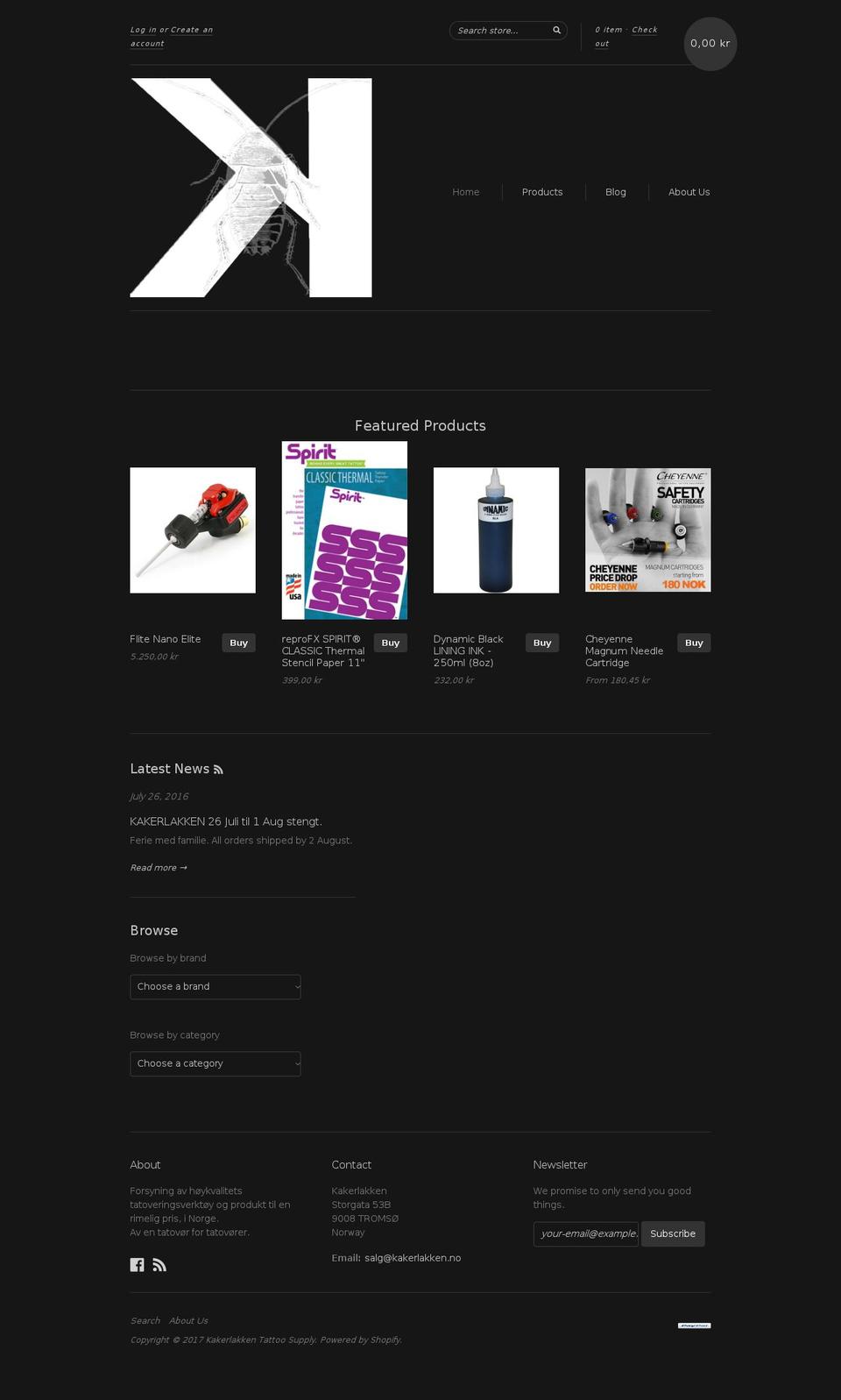 new-standard Shopify theme site example kakerlakken.no