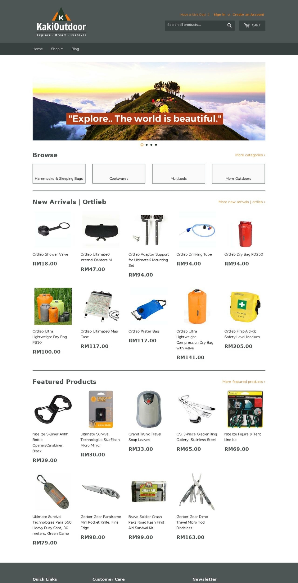 kakioutdoor.com shopify website screenshot