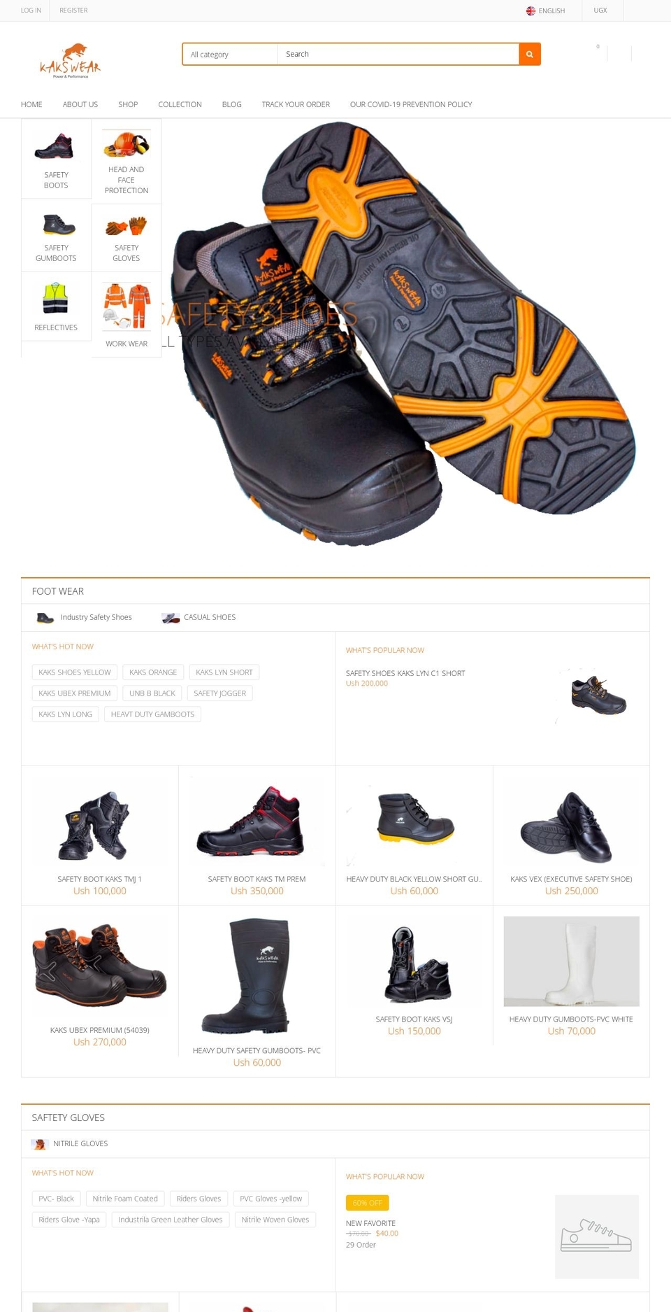 kakswear.com shopify website screenshot