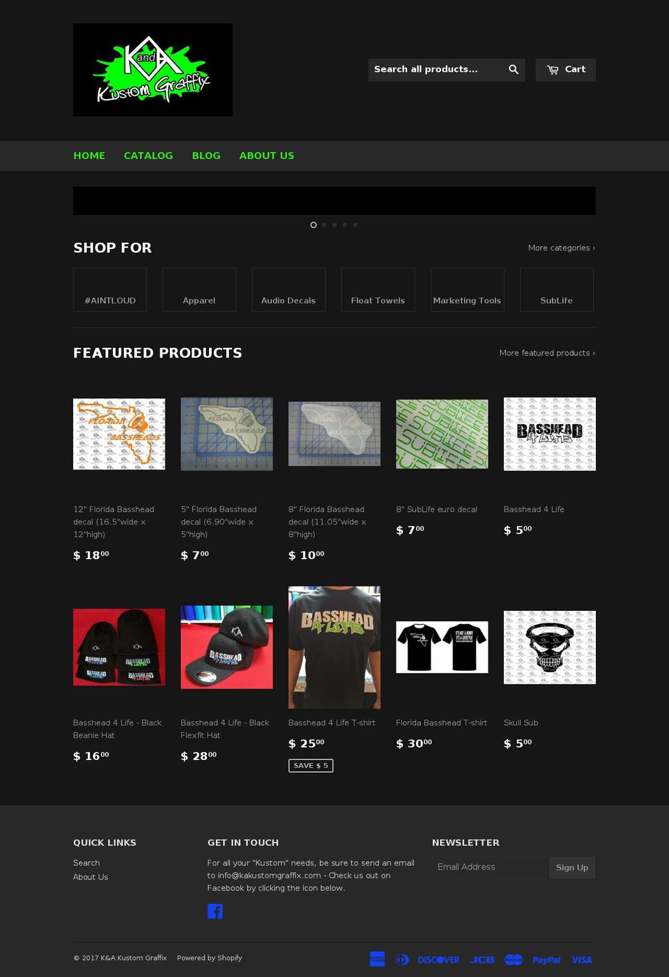 kakustomgraffix.com shopify website screenshot