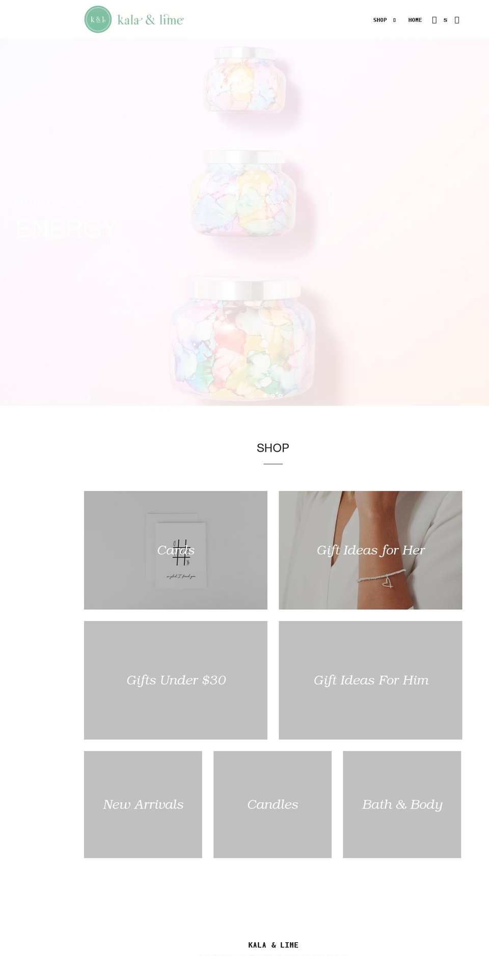 kalaandlime.ca shopify website screenshot