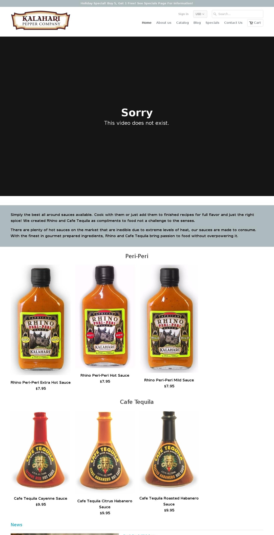 kalaharipepper.com shopify website screenshot