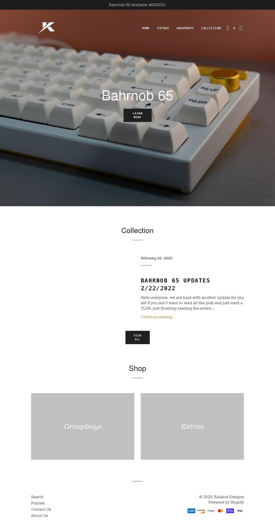 kalakosdesigns.com shopify website screenshot