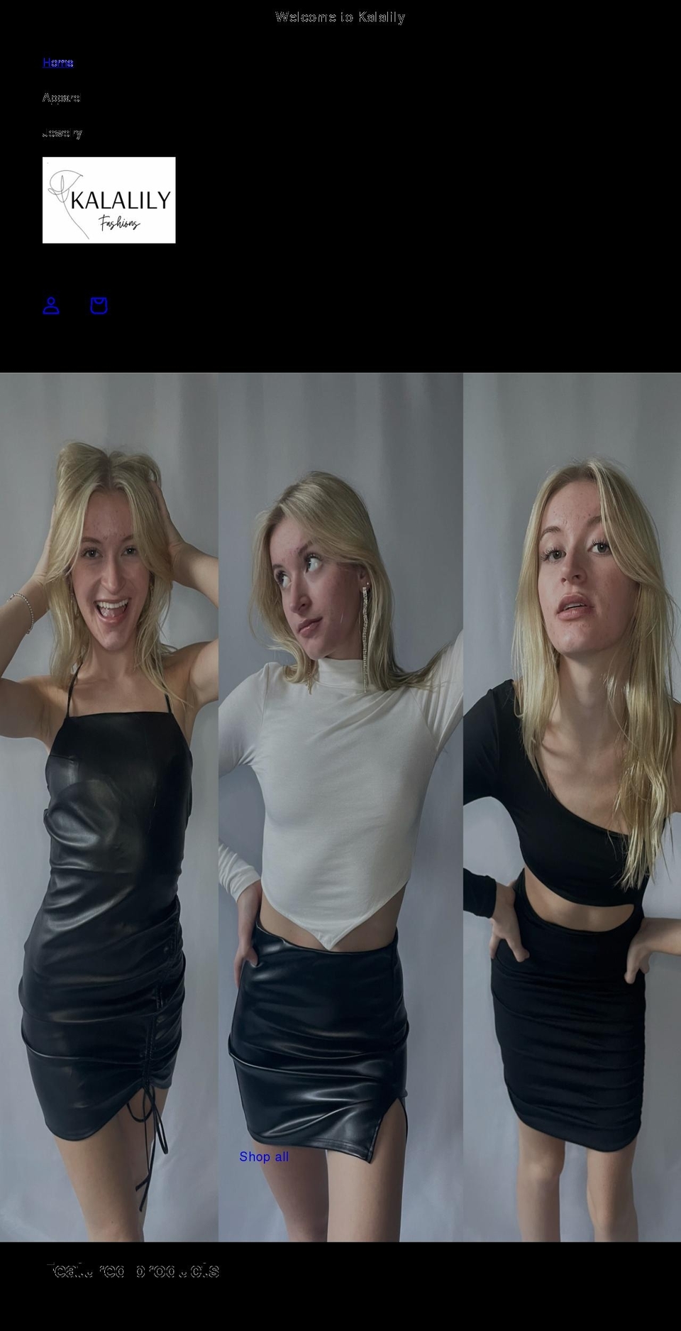 kalalilyfashions.com shopify website screenshot