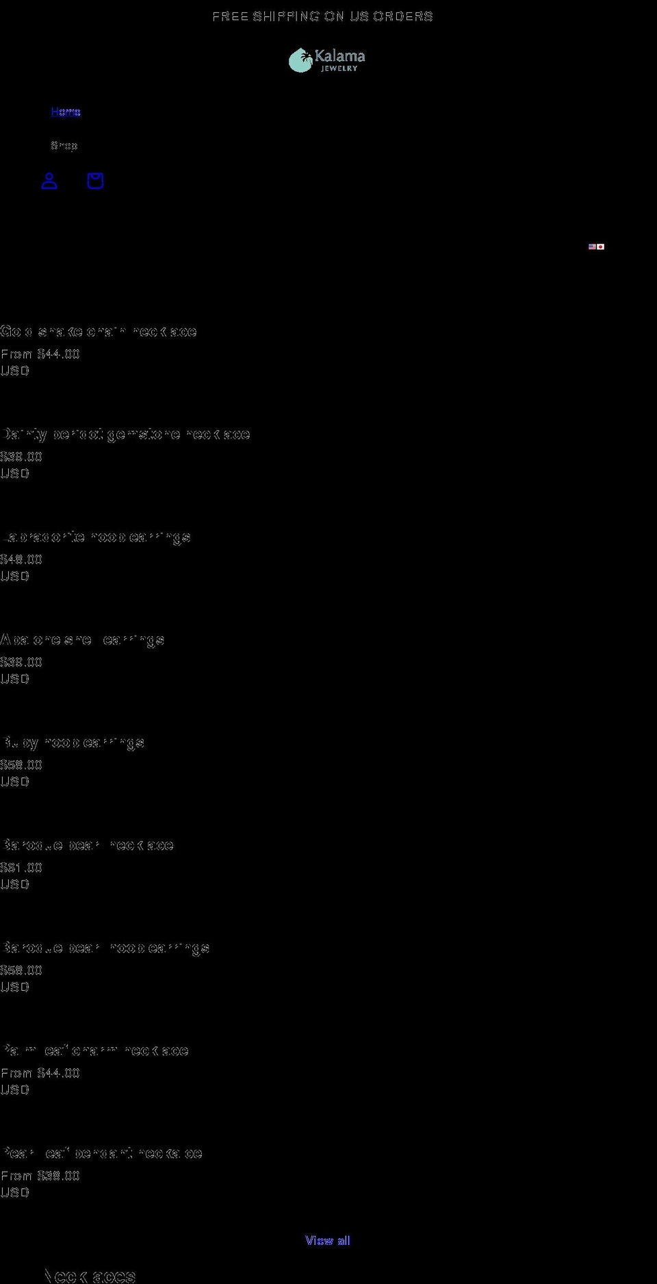 kalamajewelry.com shopify website screenshot