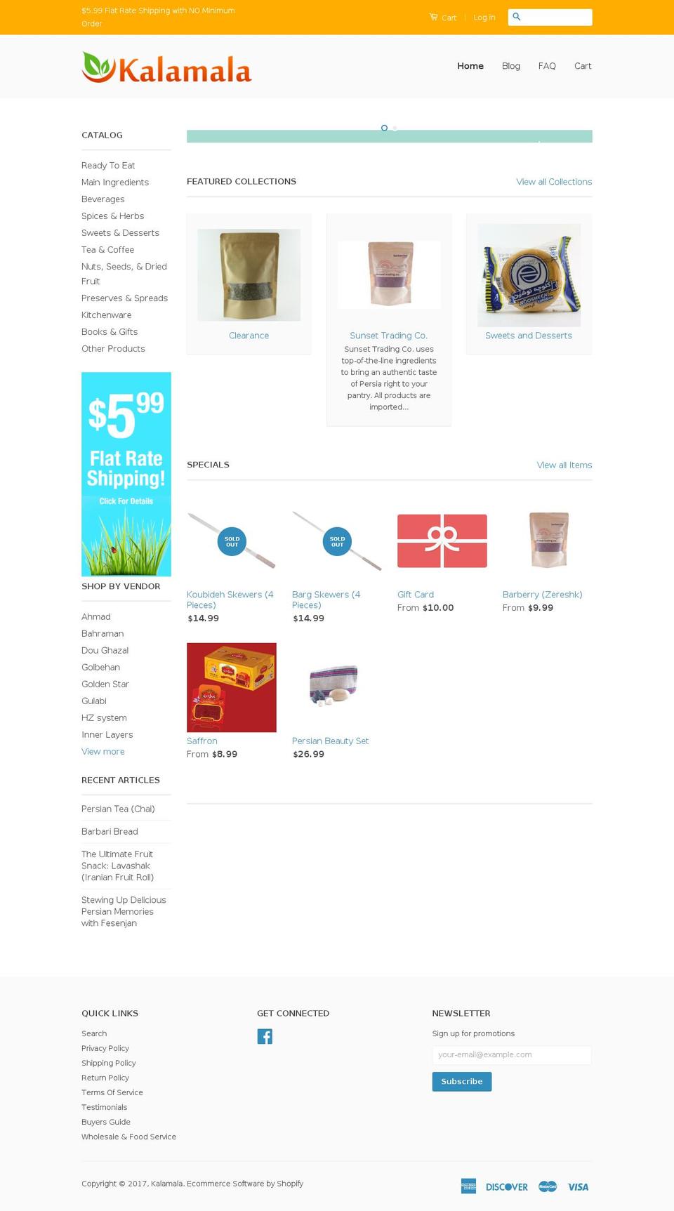 classic Shopify theme site example kalamala.com