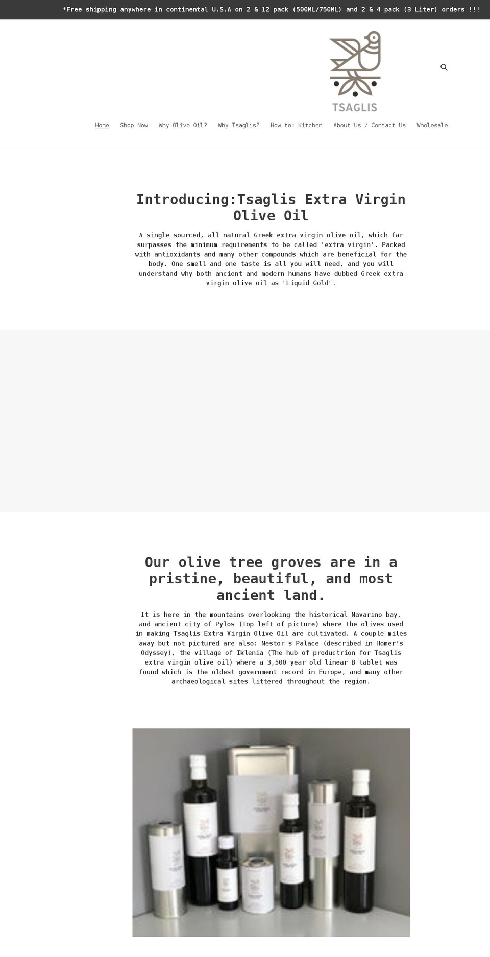 kalamataoliveoil.net shopify website screenshot
