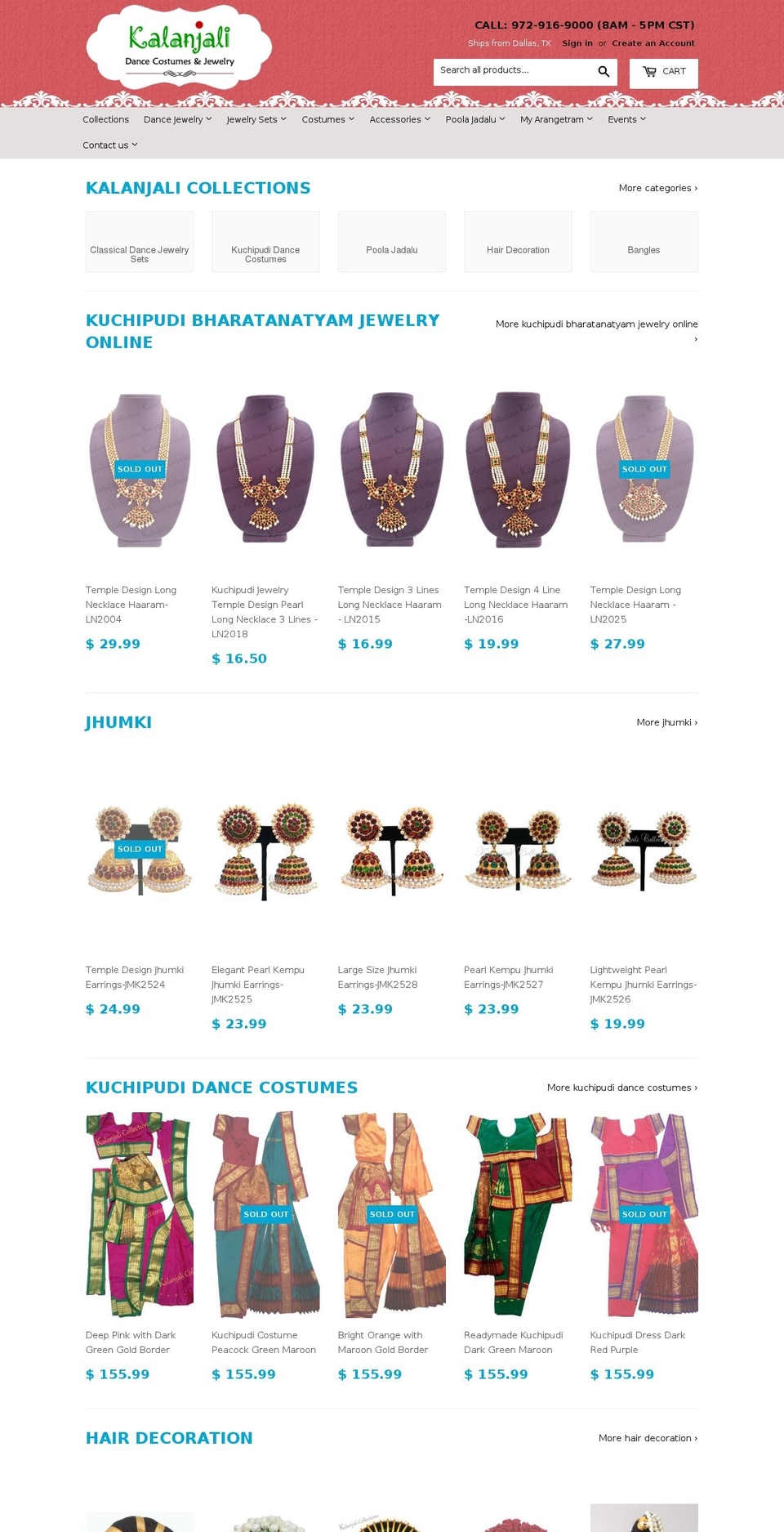 kalanjalicollections.com shopify website screenshot