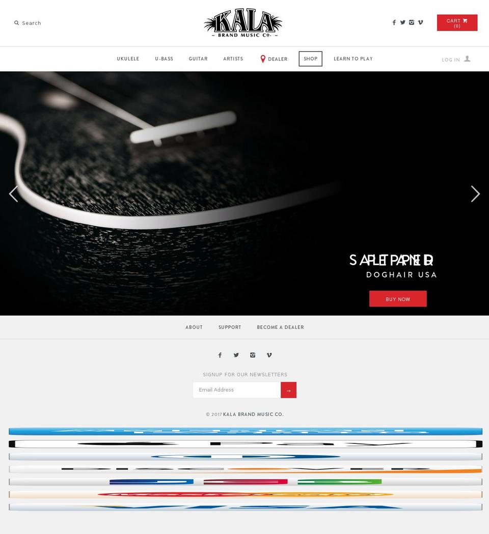 Kala - Jan 2017 - SKU Pushed Shopify theme site example kalaukulele.co