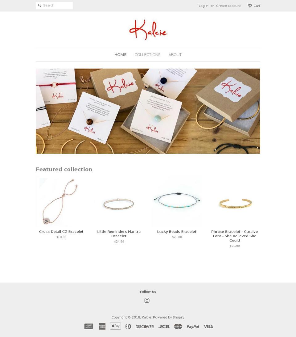 kalcie.com — Shopify storefront screenshot