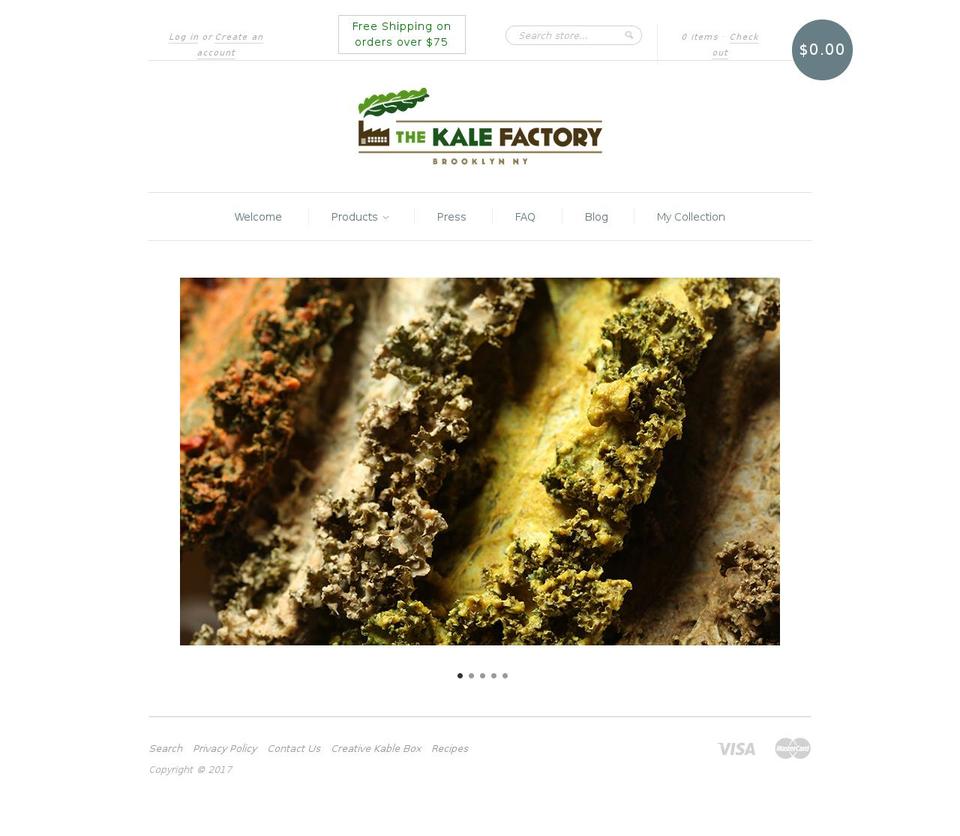 kalefactory.com shopify website screenshot